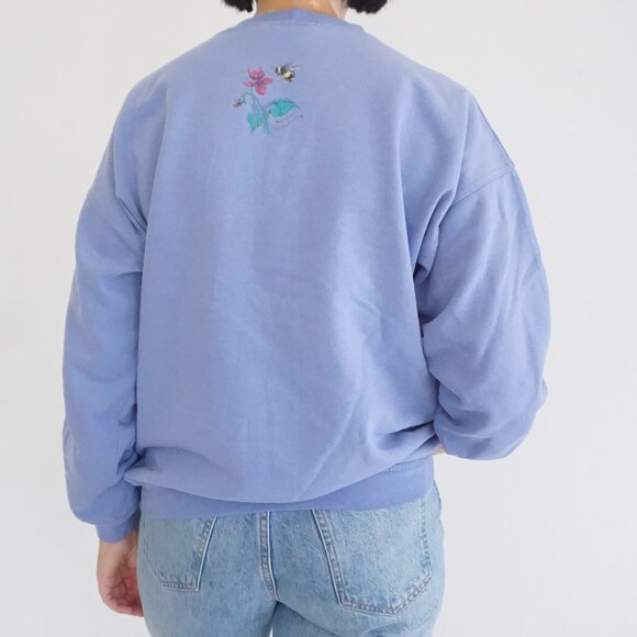 VTG Northern Reflections Purple Wildflower Butterfly Sweatshirt Nature America S - Picture 2 of 10